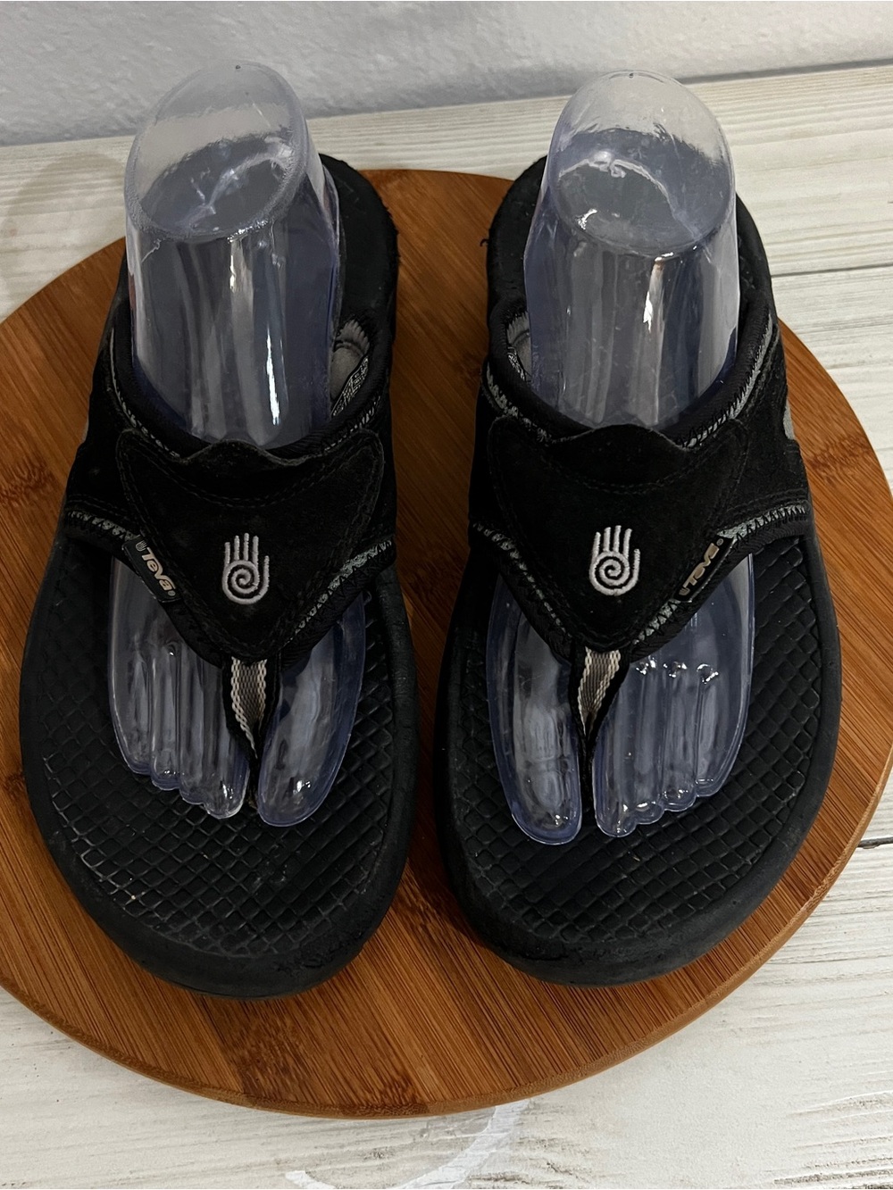 Teva Men’s Size 10 Black Sport Thong Sandals Flip Flops Cushioned Outdoor
